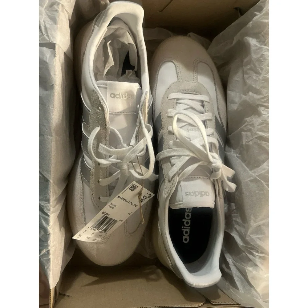 NWT Adidas Grey White Barreda Decode Tennis Sneakers, Size 9.5